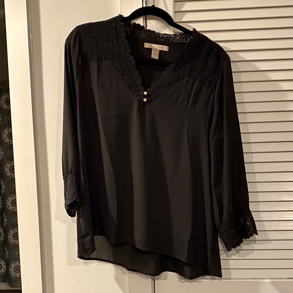 Forever 21 sheer blouse with lace details